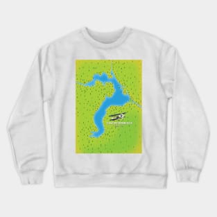 Lake Pend Idaho map Crewneck Sweatshirt